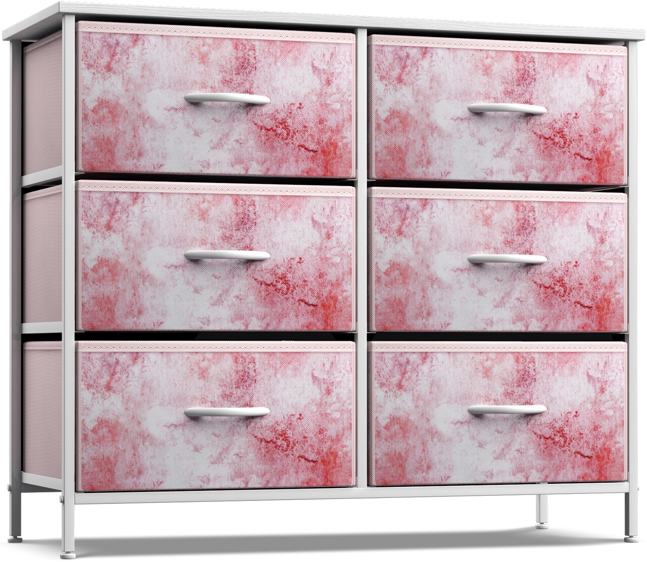 Sorbus 6 Drawers Dresser- Storage Unit with Steel Frame, Wood Top, Fabric Bins - for Bedroom, Closet, Office and more